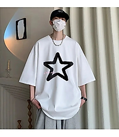 Star Baskılı Oversize T-shirt